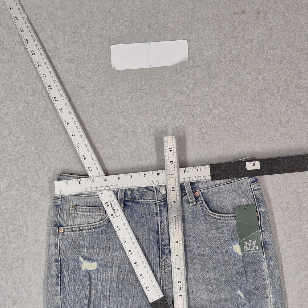 Wild Fable Women Shorts 6 / 28 WAIST Light Blue Denim Biker Distressed NWT - Picture 9 of 14